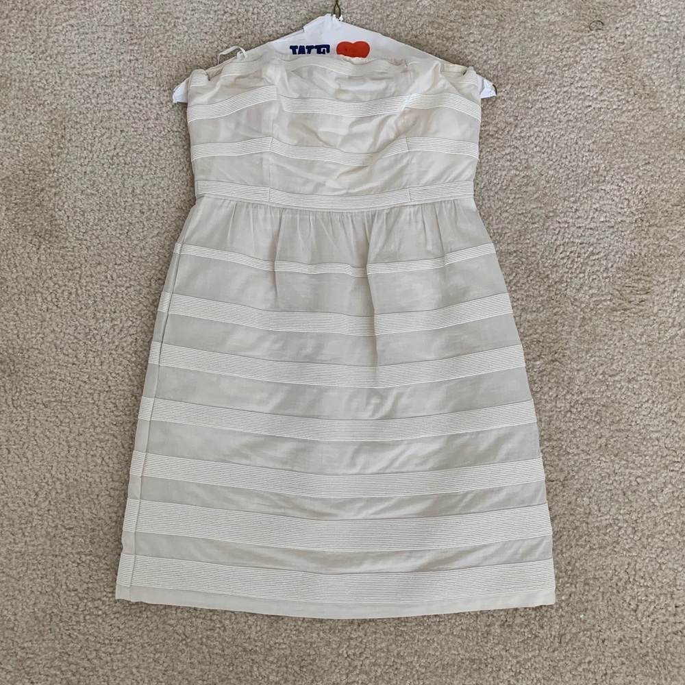 J. crew Ivory Strapless Sundress